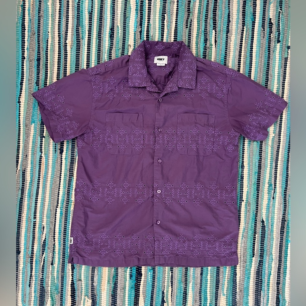 Men’s Obey Psalm Short-Sleeve Aloha Shirt